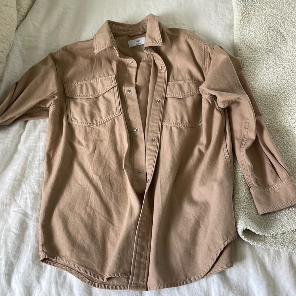 TNA baby pink shacket/oversized shirt